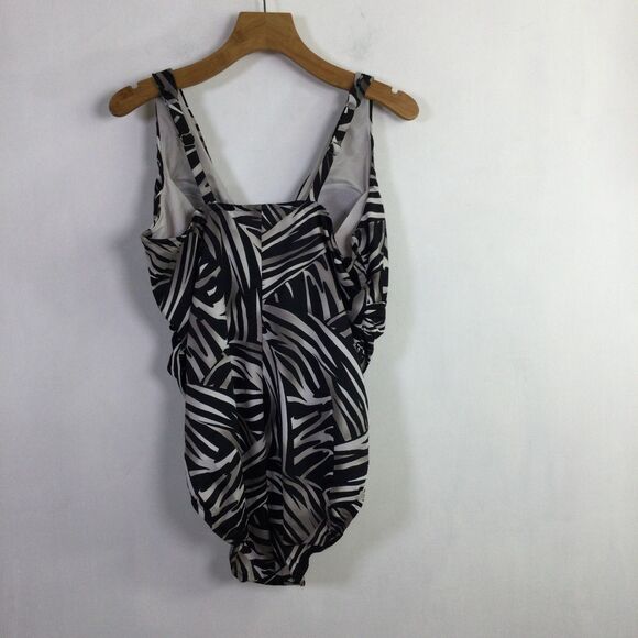 Miraclesuit Women Nora Safari Zebra One Piece Swimsuit Black/White Plus Size 20W - Picture 9 of 16